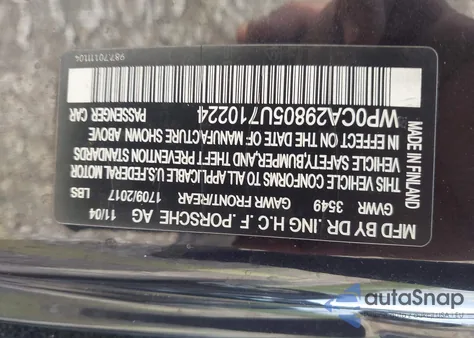 2005 Porsche Boxster z USA, uszkodzony, nr VIN WP0CA29805U710224
